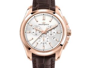 Authentic PHILIP WATCH Men 43 mm SS IP Rose Gold Quartz Premium Wristwatch  – Sapphire Glass – PHILIP WATCH