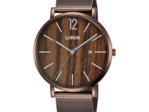 Authentic LORUS Men 42 mm SS IP Bronze Quartz Designer Wristwatch  – Legno Dial – LORUS WATCHES