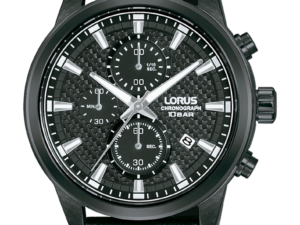 Authentic LORUS Men 45 mm SS IP Black Quartz Designer Wristwatch  – LORUS