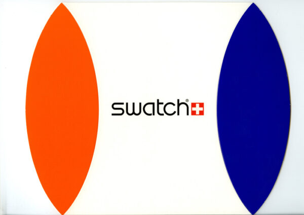 Authentic PoS MATERIAL Quartz Sophisticated Wristwatch  - SWATCH GIFT BOX (21X25 - blue/orange) 20 pcs.