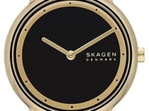 Authentic SKAGEN DENMARK Women 30 mm SS IP Gold Quartz Designer Wristwatch  – SKAGEN