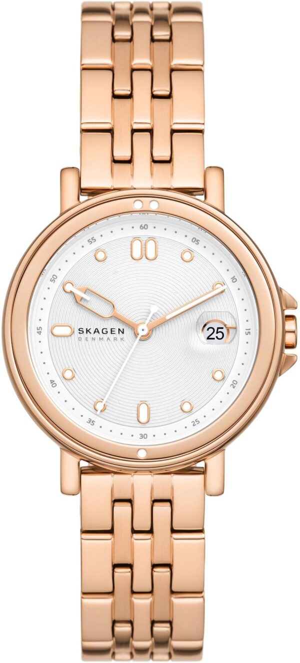 Authentic SKAGEN DENMARK Women 34 mm SS IP Rose Gold Quartz Elegant Wristwatch  - SKAGEN