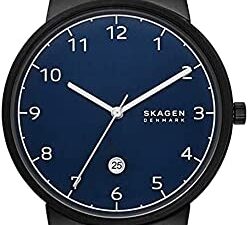 Authentic SKAGEN DENMARK Men 40 mm SS IP Black Quartz Elegant Wristwatch  – SKAGEN DENMARK