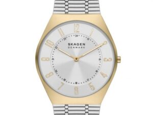 Authentic SKAGEN DENMARK Women 37 mm SS IP Gold Quartz Elegant Wristwatch  – SKAGEN