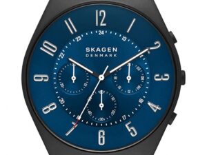 Authentic SKAGEN DENMARK Men 42 mm SS IP Black Quartz Elegant Wristwatch  – SKAGEN