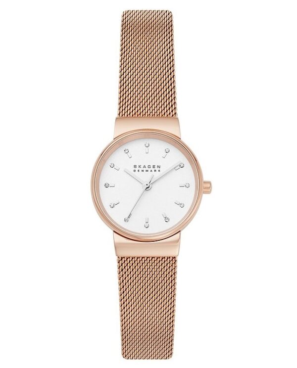 Authentic SKAGEN DENMARK Women 26 mm SS IP Rose Gold Quartz Elegant Wristwatch  - SKAGEN