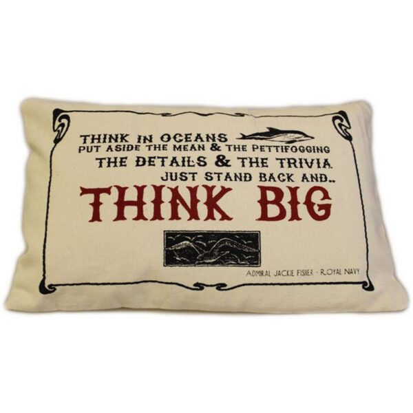 Authentic CUSCINI LETTERARI Sophisticated Cushion  - CUSCINI LETTERARI - Copricuscino in Juta lavata / Cotton pillow case  THINK BIG - Size 38x25cm