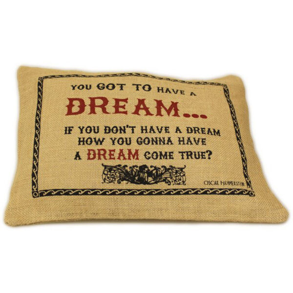 Authentic CUSCINI LETTERARI Sophisticated Cushion  - CUSCINI LETTERARI - Copricuscino in Juta lavata / Juta washed pillow case DREAM - Size 38x25cm