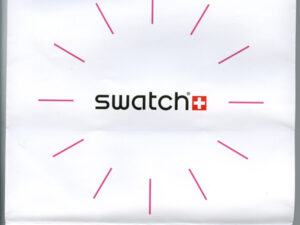 Authentic PoS MATERIAL Quartz Designer Wristwatch  – SWATCH SHOPPER (25 shopper – 20X27)