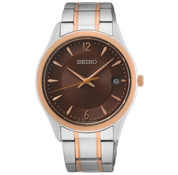 Authentic SEIKO Men 39,5 mm SS IP Bronze Quartz Top-Quality Wristwatch  - SEIKO