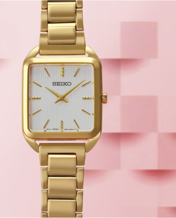 Authentic SEIKO Women 26 mm SS IP Gold Quartz Exclusive Wristwatch  - SEIKO WATCHES - Image 3