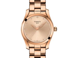 Authentic TISSOT Women 30 mm SS IP Rose Gold Quartz Premium Wristwatch  – Diamond Indexes Dial – Sapphire Glass – TISSOT