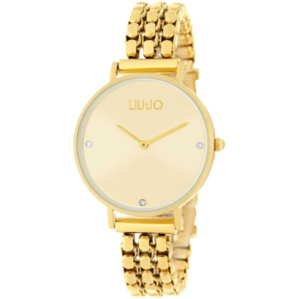 Authentic LIU-JO LUXURY TIME Women 32 mm SS IP Gold Quartz Designer Wristwatch  - LIU-JO LUXURY