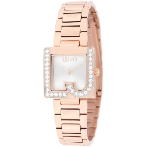 Authentic LIU-JO LUXURY TIME Women 24 mm SS IP Rose Gold Quartz Elegant Wristwatch  - LIU-JO LUXURY