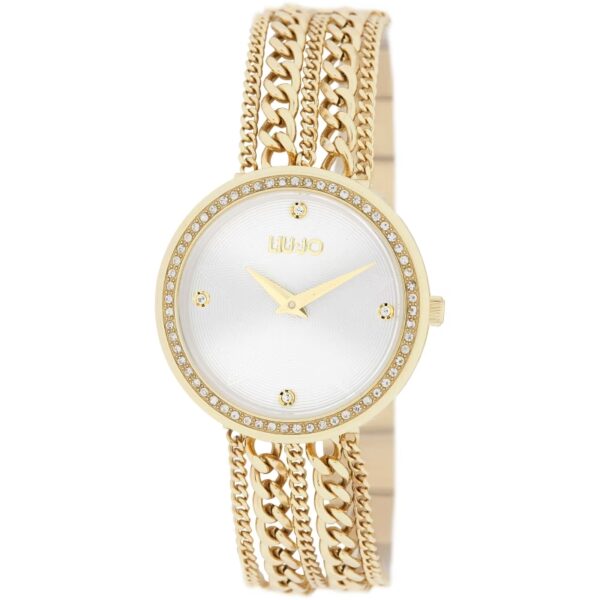 Authentic LIU-JO LUXURY TIME Women 32 mm SS IP Gold Quartz Elegant Wristwatch  - LIU-JO LUXURY