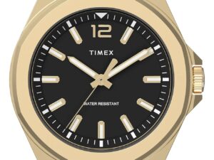 Authentic TIMEX Men 40 mm SS IP Gold Quartz Designer Wristwatch  – TIMEX