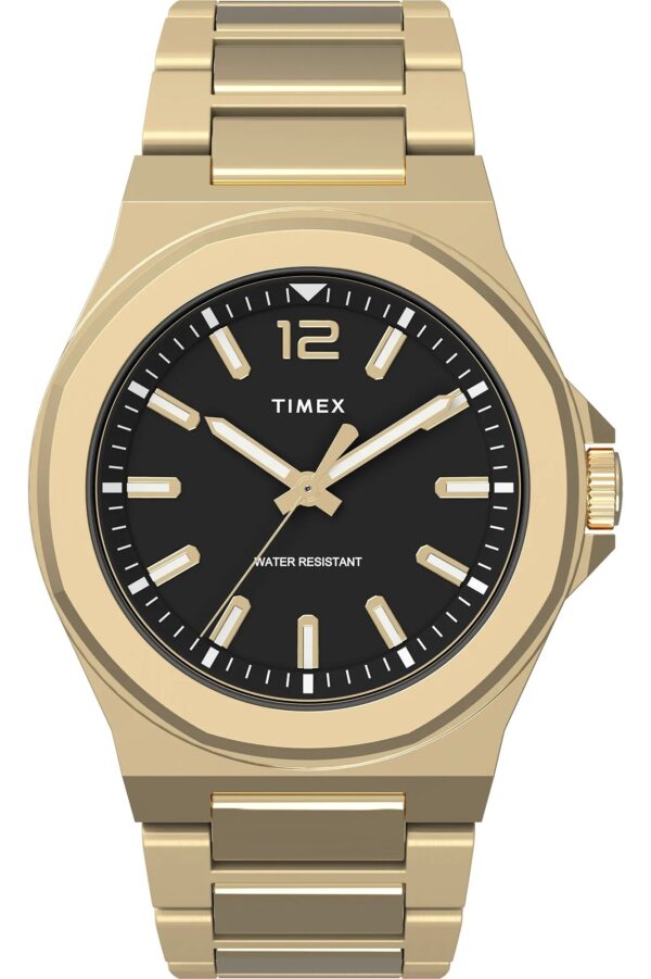 Authentic TIMEX Men 40 mm SS IP Gold Quartz Designer Wristwatch  - TIMEX