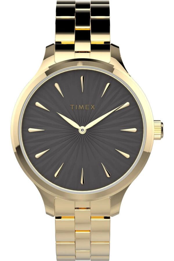 Authentic TIMEX Women 36 mm SS IP Gold Quartz Designer Wristwatch  - TIMEX