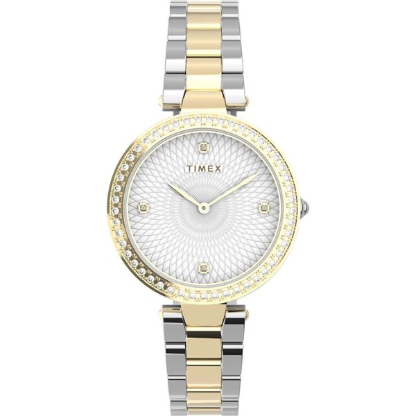 Authentic TIMEX Women 32 mm SS IP Gold Quartz Designer Wristwatch  - TIMEX