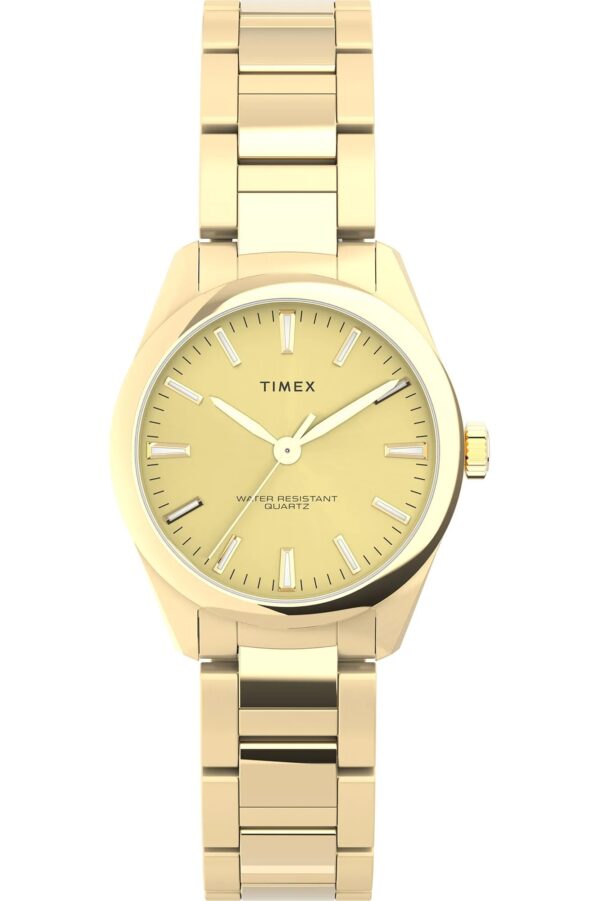 Authentic TIMEX Women 32 mm SS IP Gold Quartz Designer Wristwatch  - TIMEX