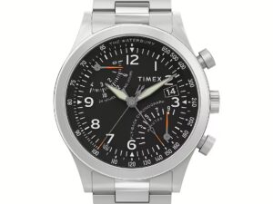 Authentic TIMEX Men 43 mm Stainless Steel Quartz Elegant Wristwatch  – TIMEX