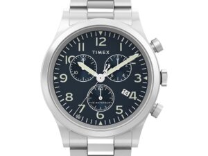 Authentic TIMEX Men 42 mm Stainless Steel Quartz Elegant Wristwatch  – TIMEX