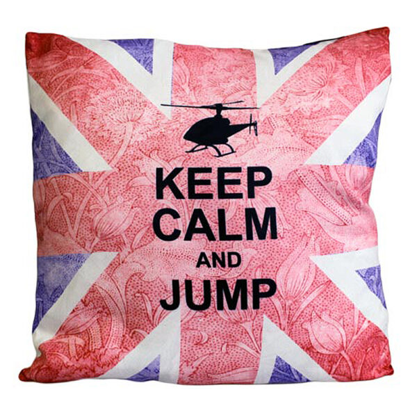 Authentic CUSCINI LETTERARI Designer Cushion  - CUSCINI LETTERARI - Copricuscino in Juta lavata / Cotton pillow case  KEEP CALM AND JUMP - Size 40x40cm