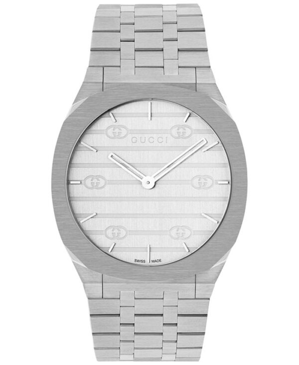 Authentic GUCCI Unisex 37.5 mm Stainless Steel Quartz Luxurious Wristwatch  - Shellac Dial - Sapphire Glass - GUCCI