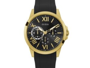 Authentic GUESS Men 46 mm SS IP Gold Quartz Elegant Wristwatch  – GUESS