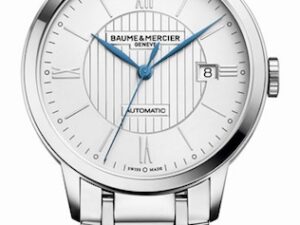 Authentic BAUME&MERCIER Men 40 mm Stainless Steel Luxurious Wristwatch  – Sapphire Glass – BAUME & MERCIER