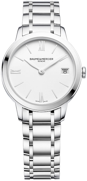 Authentic BAUME&MERCIER Women 31 mm Stainless Steel Quartz Luxurious Wristwatch  – Sapphire Glass – BAUME & MERCIER