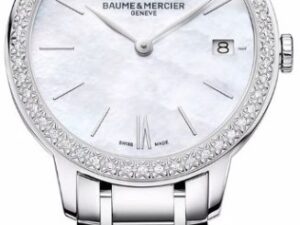 Authentic BAUME&MERCIER Women 31 mm Stainless Steel Quartz Luxurious Wristwatch  – Sapphire Glass – BAUME & MERCIER