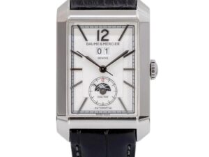 Authentic BAUME&MERCIER Men 48 x 31 mm Stainless Steel Luxurious Wristwatch  – Sapphire Glass – BAUME & MERCIER