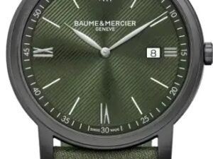 Authentic BAUME&MERCIER Men 42 mm SS IP Gun Quartz Luxurious Wristwatch  – Sapphire Glass – BAUME & MERCIER