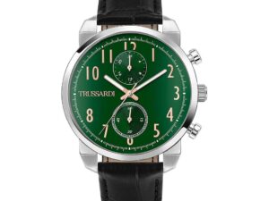 Authentic TRUSSARDI Men 41 mm Quartz Designer Wristwatch  – TRUSSARDI